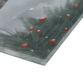 Australischer Rinderhund im Schnee Weihnachten Schneidebrett (Ecke)