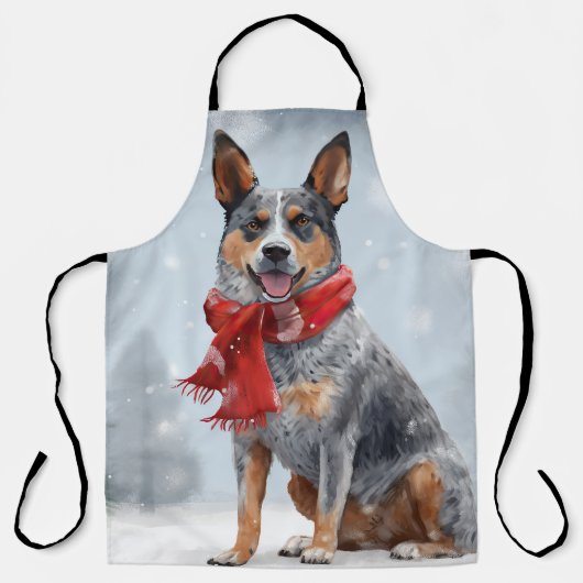 Australischer Rinderhund im Schnee Weihnachten Schürze (Vorderseite)