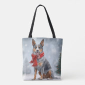 Australischer Rinderhund im Schnee Weihnachten Tasche (Rückseite)