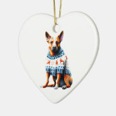 Australischer Rinderhund im Weihnachtssüßer Keramik Ornament (Links)