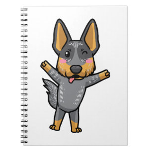 Australischer Rinderhund Kawaii Emoticon Notizblock