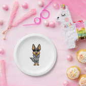 Australischer Rinderhund Kawaii Emoticon Pappteller (Party)