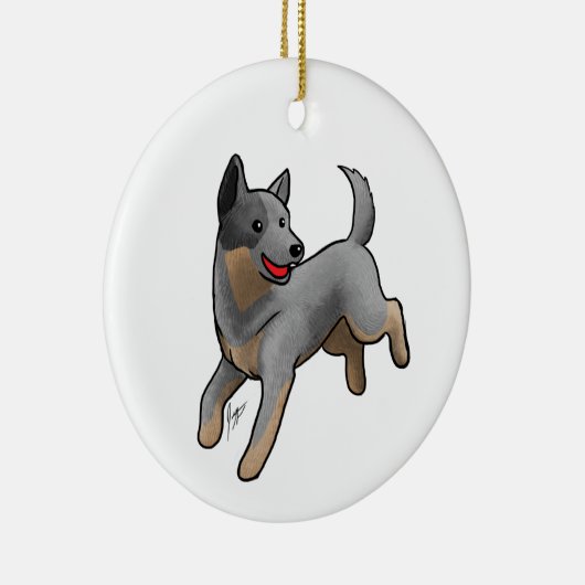 Australischer Rinderhund Keramik Ornament (Rechts)