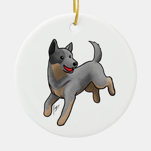 Australischer Rinderhund Keramik Ornament (Vorne)