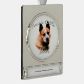 Australischer Rinderhund Mama 2 Banner-Ornament Silber (Rechts)