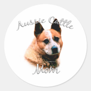 Australischer Rinderhund Mama 2 Runder Aufkleber