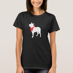 Australischer Rinderhund mit Red Bandana T-Shirt