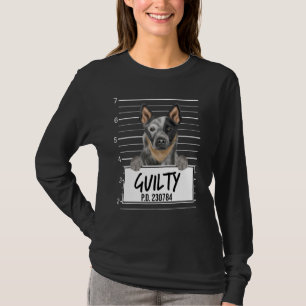 Australischer Rinderhund Mugshot Guilty Dog T-Shirt
