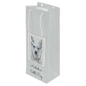 Australischer Rinderhund - Niedliche Original Dog  Geschenktüte Für Weinflaschen (Rückseite Schrägansicht)