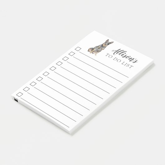 Australischer Rinderhund Personalisiert zu führen Post-it Klebezettel (angewinkelt)