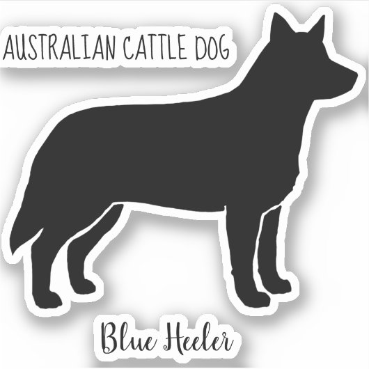 Australischer Rinderhund Silhouette Blue Heeler Vi Aufkleber (Vorderseite)