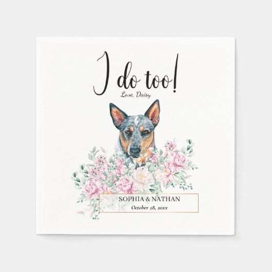 Australischer Rinderhund Wedding Cocktail Napkins Serviette (Vorderseite)