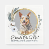 Australischer Rinderhund Wedding Napkin mit Foto Serviette (Vorderseite)
