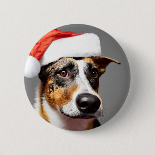 Australischer Rinderhund Weihnachten Button