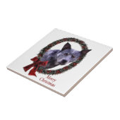 Australischer Rinderhund Weihnachten Fliese (Seite)