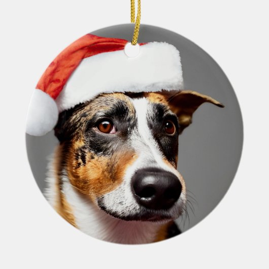 Australischer Rinderhund Weihnachten Keramik Ornament (Vorne)