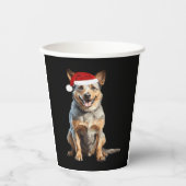 Australischer Rinderhund Weihnachtsbaum Hund Welpe Pappbecher (Vorderseite)