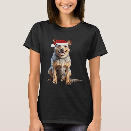 Australischer Rinderhund Weihnachtsbaum Hund Welpe T-Shirt (Vorderseite)