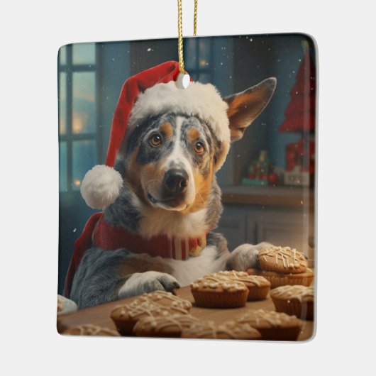 Australischer Rinderhund Weihnachtskekse Urlaub Keramikornament (Links)