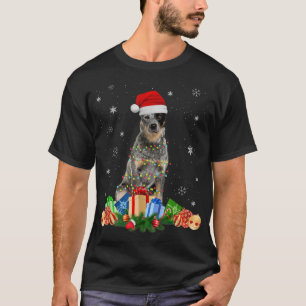 Australischer Rinderhund Weihnachtslicht Welpenhun T-Shirt