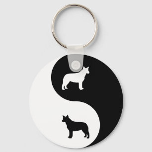 Australischer Rinderhund Yin Yang Schlüsselanhänger