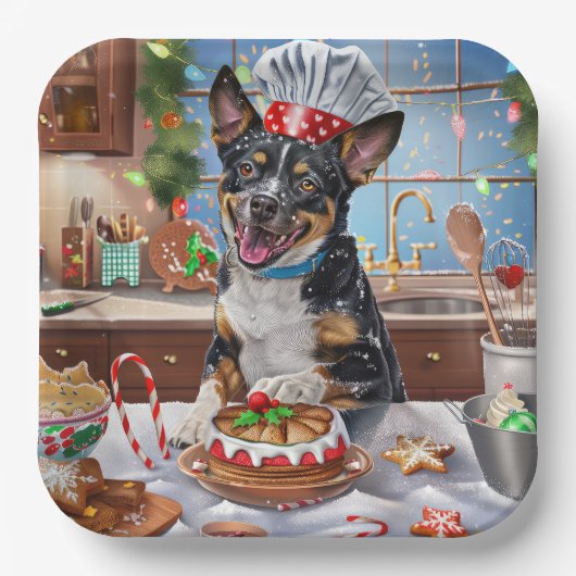 Australischer Rinderurlaub Backen Weihnachten Pappteller (Vorderseite)