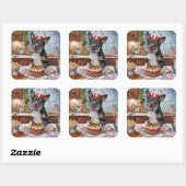 Australischer Rinderurlaub Backen Weihnachten Quadratischer Aufkleber (Blatt)