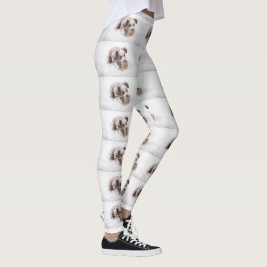 australischer roter merle Welpe Leggings (Rechts)