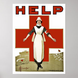 Australischer rotes Kreuz-Vintager Erster Poster