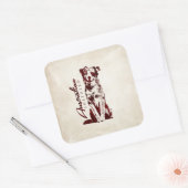 Australischer Schäfer-Australier Quadratischer Aufkleber (Umschlag)