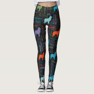 Australischer Schäfer-australische Wort-Kunst Leggings