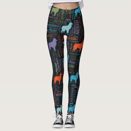 Australischer Schäfer-australische Wort-Kunst Leggings (Vorderseite)