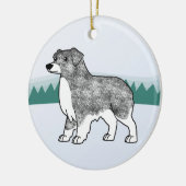 Australischer Schäfer blaue Merle Keramik Ornament (Links)