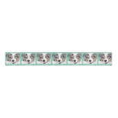 Australischer Schäfer blauer Merle HundeGrosgrain Ripsband (Vorderseite)