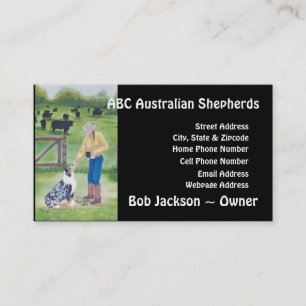 Australischer Schäfer "Ende des Tages" Malerei Visitenkarte