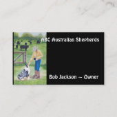 Australischer Schäfer "Ende des Tages" Malerei Visitenkarte (Rückseite)