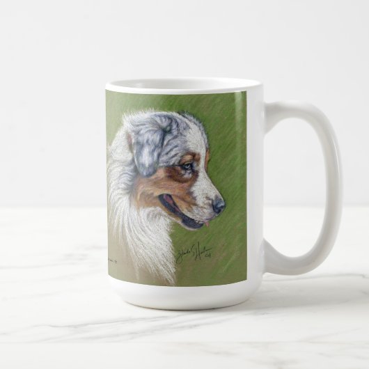 Australischer Schäfer-Hund durch Glenda S. Harlan Kaffeetasse (Rechts)