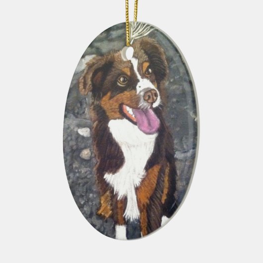 Australischer Schäfer Keramik Ornament (Links)