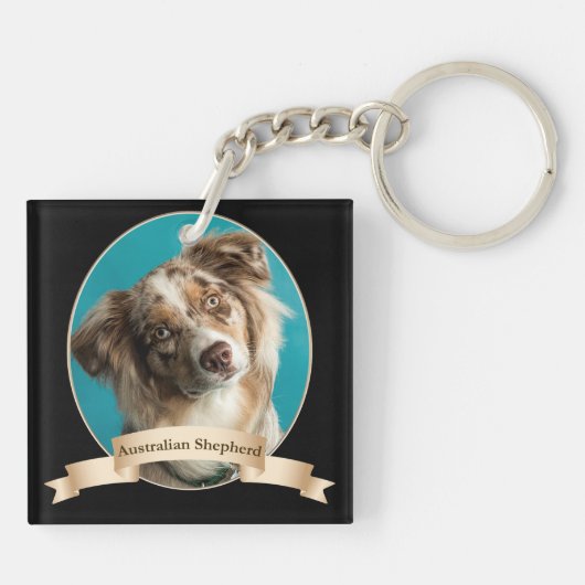 Australischer Schäfer-Schlüsselanhänger Schlüsselanhänger (Rückseite)