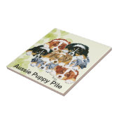 Australischer Schäfer - Welpen-Stapel Fliese (Seite)