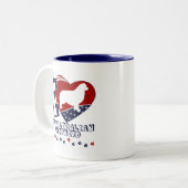Australischer Schäfer Zweifarbige Tasse (Vorderseite Links)