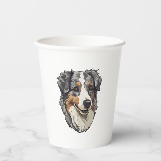 Australischer Schäferhund 3 Pappbecher (Vorderseite)