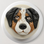 Australischer Schäferhund 3D inspiriert Button (Vorderseite)
