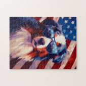 Australischer Schäferhund 4. Juli Unabhängigkeitst Puzzle (Horizontal)