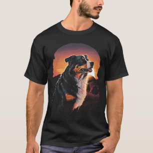 Australischer Schäferhund 80er Sunset Vintag Retro T-Shirt