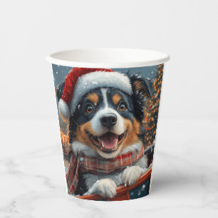 Australischer Schäferhund Achterbahn Weihnachten Pappbecher