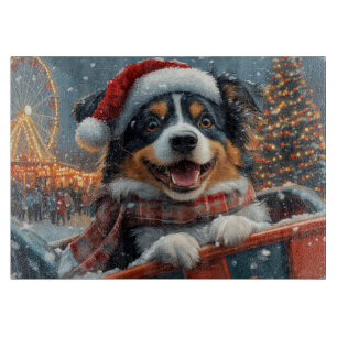 Australischer Schäferhund Achterbahn Weihnachten Schneidebrett