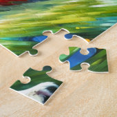 Australischer Schäferhund: Acryl Blau Merle Aussie Puzzle (Seite)