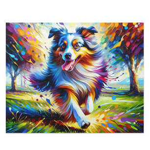 Australischer Schäferhund: Acryl Blau-Merle-Aussie Puzzle