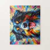 Australischer Schäferhund: Acryl-Dreifarben-Aussie Puzzle (Vertikal)